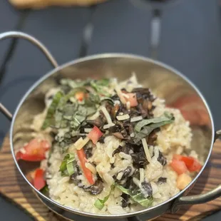 Single serving mushroom risotto