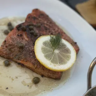 Salmon!! Loved the capers