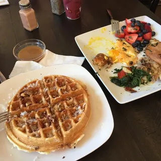 Pecan, Coconut and Caramel Waffle