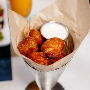 a basket of fried food