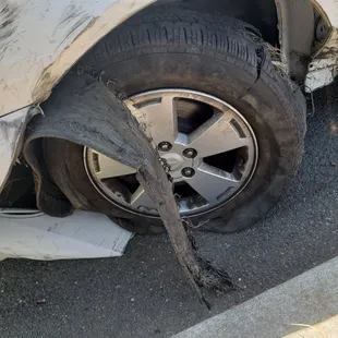 This tire was put on 3 weeks ago and this was the end result