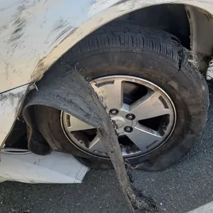 This tire was put on 3 weeks ago and this was the end result