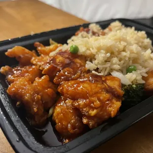 General Taos Shrimp with fried rice