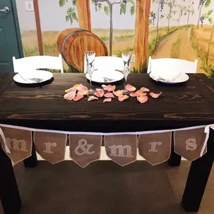 Customer table that was made a few days before our wedding. It was stunning.