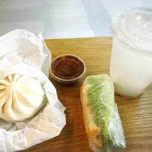 a sandwich and a drink