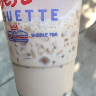 Milk tea, too much milk, almost no tea