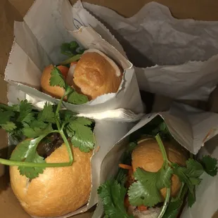 2 BBQ Pork Sandwiches and 1 Grilled Pork Sandwich