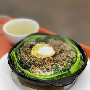 a plate of food on a table