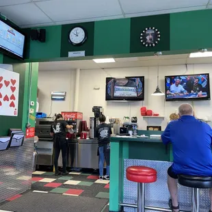 a man sitting at a counter