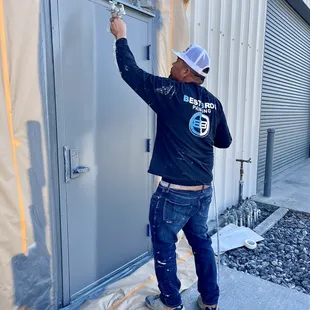 One of our project managers Sargi, getting his hands dirty on this commercial project!