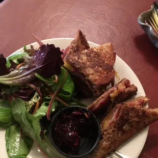 One of the specials this week is a wonderful Bacon Grilled Cheese with a BlackBerry Jalapeño jam and fresh greens salad