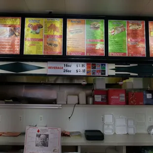 menus on the wall