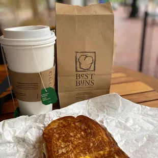 Green Tea and Renee's Egg &amp; Cheese