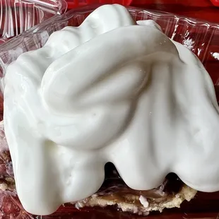 a strawberry pie with whipped cream