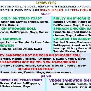 a menu for a restaurant