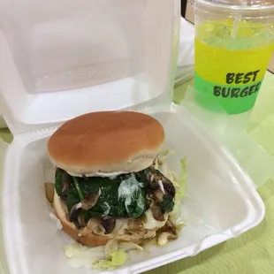 Spinach chicken sandwich...