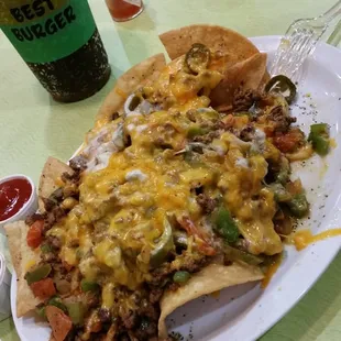 Beef nachos