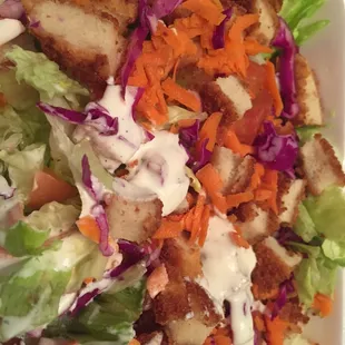 Large crispy chicken salad (I added the ranch)