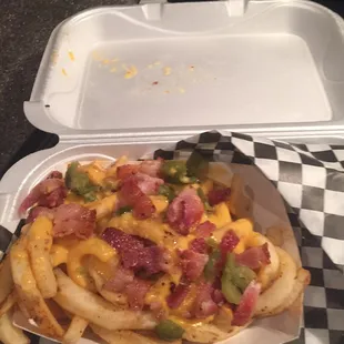 Bacon and queso fries