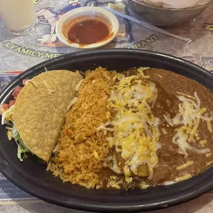 Lunch special of that day.  Enchilada taco