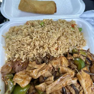 Ginger Garlic Chicken Combo with no mushrooms or celery.