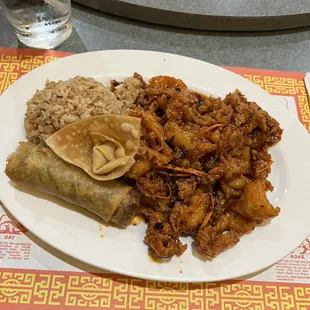 Orange chicken lunch special - $8.95