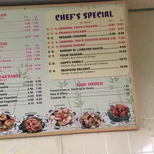 a menu for a restaurant