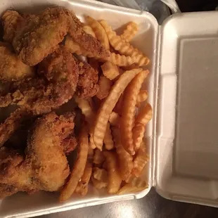 fried chicken and french fries