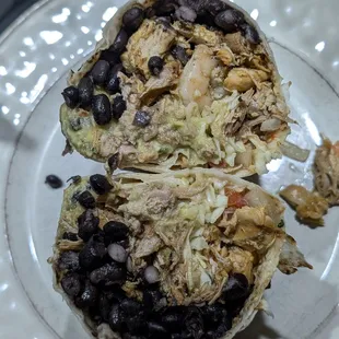 3 amigos burrito - chicken, shrimp, carnitas