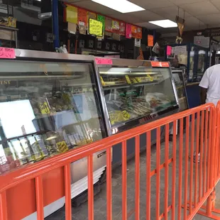 the inside of a deli shop