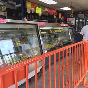 the inside of a deli shop