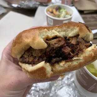 Chopped brisket sandwich