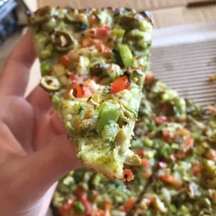 Vegan Pesto Veggie Pizza