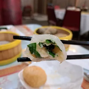 Inside the Shrimp Chive Dumpling