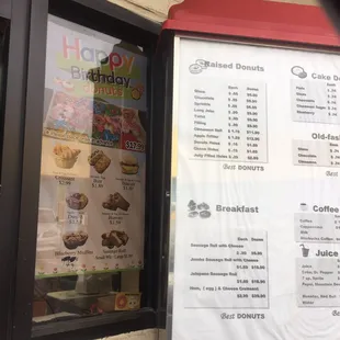 Drive thru menu