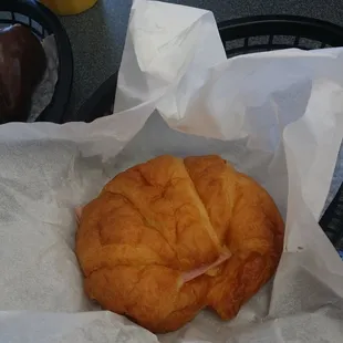 Ham, egg, and cheese croissant.   They are delish!!!