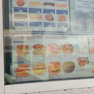 a menu in a window