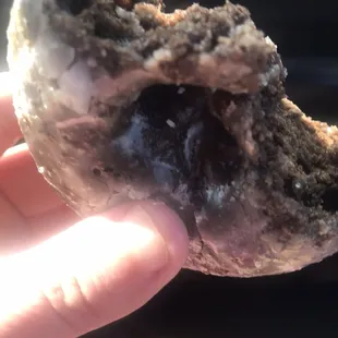 Ate eaten chocolate cake donut