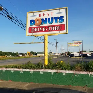 Outside sign!  This place has a drive through!