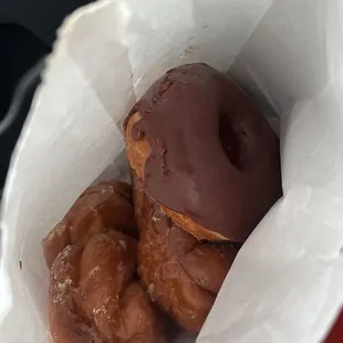 Glazed twists, and chocolate glazed