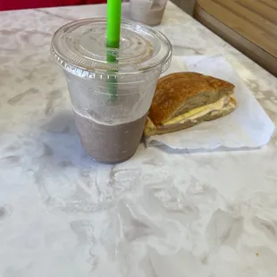 I got the #4 which is a ham egg and cheese and mocha drink no whip! All was perfect!