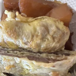 Closeup of meat Jun (4 layers)