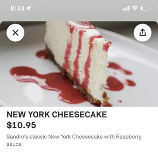 What BFP advertises as an $11 piece of cheesecake.