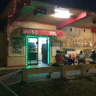 a restaurant at night