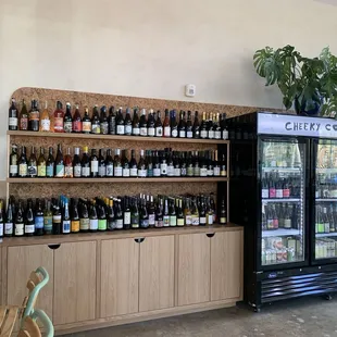 Wine shelf and fridge