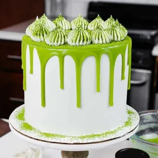 Green drip cake!