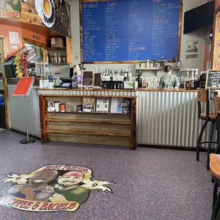 The menu and counter