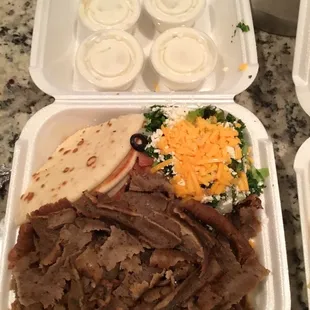 Gyro plate...rice under the meat and delicious