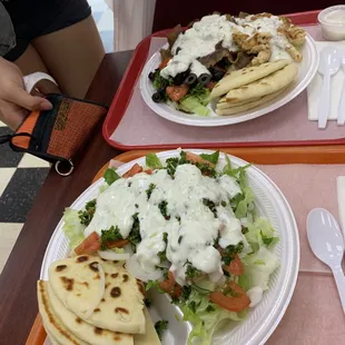 greek salad &amp; gyro plate