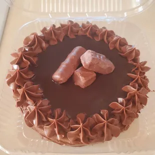 Chocolate Fudge Cake with candies on top. Two tiers!